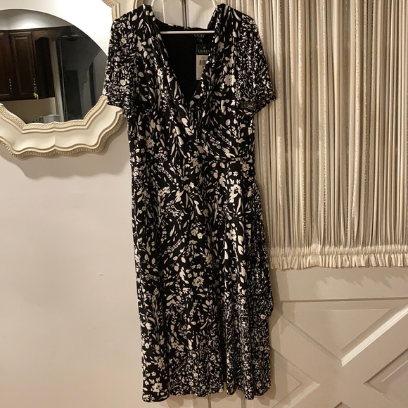 Ralph Lauren | Dresses | Ralph Lauren Brand New With Tags From Macys  Blackwhite Shirt Sleeve Dress | Poshmark